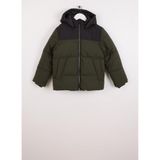 name ıt Erkek Çocuk Fermuarlı Yaka Puffer Mont, Haki-Siyah, 9 Yaş