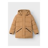 name ıt Erkek Çocuk Kahverengi Puffer Mont, Fermuarlı Yaka, Normal Kalıp, 8 Yaş