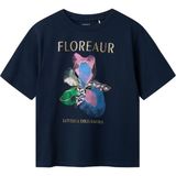 Name It Nkfdukko Ss Nreg Top Box Kız Çocuk T-Shirt 13240652 - Lacivert - 9 - 10 Yaş