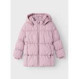 name ıt Pembe Kız Çocuk Fermuarlı Kapüşonlu Puffer Mont, 1-2 Yaş