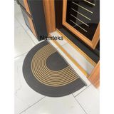 Namteks Jüt Hasır Bej Kahverengi Kapı Önü Banyo Mutfak Balkon Paspası Çeyizlik Hediyelik - Antrasit - Altın - 40 x 70 cm