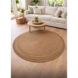 Namteks Jüt Hasır Kahverengi Salon Mutfak Koridor Kilim Paspas Çeyizlik Hediyelik - 130 x 130 cm