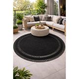 Namteks Jüt Hasır Kahverengi Salon Mutfak Koridor Kilim Paspas Çeyizlik Hediyelik - Siyah - 50 x 50 cm