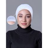 Nanak Beyaz Tülbent Kaymayan Bone - Standart