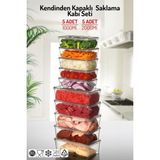 Nandy Home 10'lu Set Kendinden Kapaklı Derin Dondurucuya Uygun Saklama Kabı 1 Lt. ve 2 Lt. - 37 lt