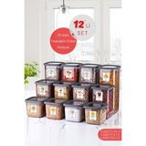 Nandy Home 12'li Set Kırılmaz Antrasit Erzak Saklama Kabı 1,75 Lt 1,2 Lt 0,5 Lt Yüksek Performanslı