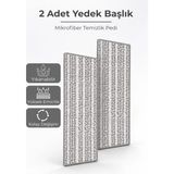 Nandy Home 2 Adet Sprey Mop Yedek Başlık - 32X12 cm Yıkanabilir Mikrofiber Temizlik Pedi - Gri