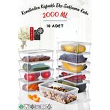 Nandy Home 2 lt Kendinden Kapaklı Derin Dondurucuya Uygun Saklama Kabı Yüksek Performanslı PP Plastik