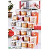 Nandy Home 24'li Set Etiketli, Kırılmaz Kare Erzak Saklama Kabı Beyaz X8 1,75 Lt/1,2 Lt/0,5 Lt