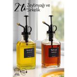 Nandy Home 2'li Vintage Sprey Başlıklı Zeytinyağı ve Sirkelik - Cam Şişe