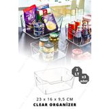 Nandy Home 3 Lt Clear Buzdolabı & Dolap İçi Düzenleyici Organizer 3 Adet 23x16x9,5 Cm