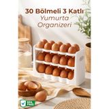 Nandy Home 30 Bölmeli 3 Katlı Yumurta Organizeri Düzenleyici Dolap ve Buzdolabı Rafı