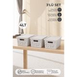 Nandy Home 3'lü Set Hava Delikli Seul Model Çok Amaçlı Saklama Kutusu 4Lt. - Düzenleyici Organizer