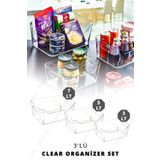 Nandy Home 3'lü Set Lt Clear Buzdolabı & Dolap İçi Düzenleyici Organizer