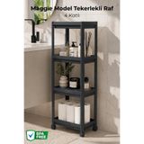 Nandy Home 4 Katlı Maggie Model Tekerlekli Düzenleyici Raf - Çok Amaçlı Organizer - Raf Düzenleyici