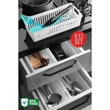 Nandy Home 5 Adet Beyaz Plastik Çekmece Içi Bıçaklık & Kaşıklık Organizer Seti 34×19×14 cm - 1 lt