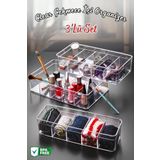 Nandy Home 5 Bölmeli Clear Çekmece & Dolap Içi Düzenleyici Organizer 3'Lü Set Küçük/Orta/Büyük