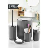 Nandy Home 5 Parça Banyo Seti - Antrasit