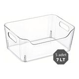 Nandy Home 7 lt Clear Buzdolabı & Dolap İçi Düzenleyici Organizer 3 Adet 30.5 x 21.5 x 12.5 cm