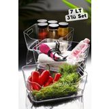 Nandy Home 7 Lt Clear Buzdolabı & Dolap Içi Düzenleyici Organizer 3 Adet 30,5x21,5x12,5 Cm