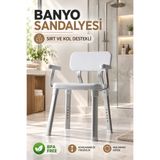 Nandy Home Banyo Sandalyesi Sırt ve Kol Destekli Ayarlanabilir Yaşlı Engelli Duş Oturağı 130 kg