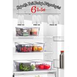 Nandy Home Kapaklı 6'lı Set Tall Clear Buzdolabı & Dolap Içi Düzenleyici Organizer Şeffaf