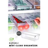 Nandy Home KAPAKLI MİDİ Tall Clear Buzdolabı & Dolap İçi Düzenleyici Organizer