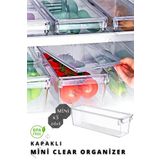 Nandy Home KAPAKLI MİNİ Tall Clear Buzdolabı & Dolap İçi Düzenleyici Organizer 3 Adet