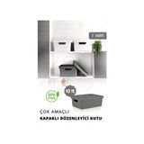 Nandy Home Kapaklı Saklama Kutusu 35x26x15 cm Sert Plastik Kansorejen İçermeyen Dayanıklı Tasarım