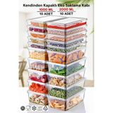 Nandy Home Kendinden Kapaklı Derin Dondurucuya Uygun Saklama Kabı 20'li Set 1 L - 2 L