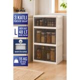Nandy Home LARGE - 3 Katlı Katlanır Portatif Saklama Dolabı Manyetik Kapaklı Çok Amaçlı Ayakkabılık ve Kiler Mutfak Banyo Dolabı