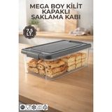 Nandy Home Mega Boy 7,5lt. Decobox Çok Amaçlı Saklama Kabı - Piknik Taşıma Seti - 7,5lt. - Antrasit