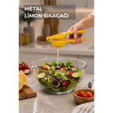 Nandy Home Metal Limon Sıkacağı - Ergonomik Narenciye Sıkacağı - Portakal Mandalina Sıkacağı - Sarı