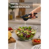 Nandy Home Metal Limon Sıkacağı - Ergonomik Narenciye Sıkacağı - Portakal Mandalina Sıkacağı - Siyah