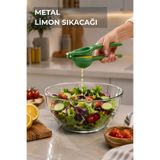 Nandy Home Metal Limon Sıkacağı - Ergonomik Narenciye Sıkacağı - Portakal Mandalina Sıkacağı - Yeşil