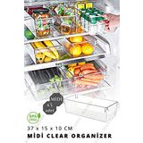 Nandy Home MİDİ Tall Clear Buzdolabı & Dolap İçi Düzenleyici Organizer 3 Adet