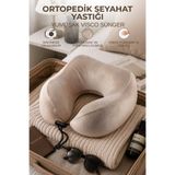 Nandy Home Ortopedik Visco Seyahat Boyun Yastığı Çıkarılabilir Kılıflı U Şekilli Yastık