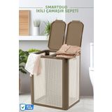 Nandy Home SmartDuo İki Bölmeli Çamaşır Sepeti 84Lt.