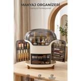 Nandy Home Venüs Model Geniş Çekmeceli Makyaj Organizeri - Kozmetik Düzenleyici Büyük Boy - Siyah - Beyaz