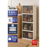 Nandy Home XLARGE - 4 Katlı Katlanır Portatif Saklama Dolabı Manyetik Kapaklı Çok Amaçlı Ayakkabılık ve Kiler Mutfak Banyo Dolabı