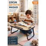 Nandy Kids Çocuk Katlanır Aktivite ve Çalışma Masası Tablet Telefon Bardak Tutuculu Portatif Sehpa