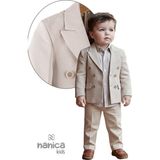 Nanica Kids Erkek Çocuk Kruvaze Takım Elbise 126638 - 7 Yaş - Bej