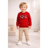 NANİCA KIRMIZI Erkek Çocuk Nakışlı Sweatshirt 6-16 Yaş