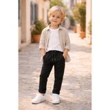 NANİCA Siyah Erkek Çocuk Beli Lastikli Gabardin Pantolon 1-5 Yaş