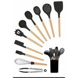 nannoo then Silikon Spatula Mutfak Seti (11 Parça) (siyah)