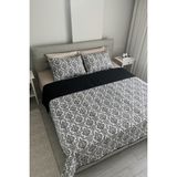 Nanosoft Double Size Yatak Örtüsü + Yastık Kılıfı Crown - 220 x 230 cm - Siyah