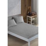 Nanosoft Gri Kapitone Yatak Koruyucu Fitted Alez Çarşaf 8 Ebat - 100 x 200 cm