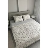 Nanosoft Tek Kişilik Yatak Örtüsü + Yastık Kılıfı Flower - 160 x 230 cm - Gri
