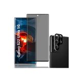 NANOSPACE Samsung Galaxy S22 Ultra Hayalet Seramik Tam Kapatan Ekran Koruyucu + 3d Siyah Kamera Koruyucu