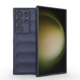 Nanospace Samsung Galaxy S23 Ultra Kılıf Esnek TPU Oyuklu Arka Yüzey Tasarımlı Etnik Silikon Kapak (lacivert)